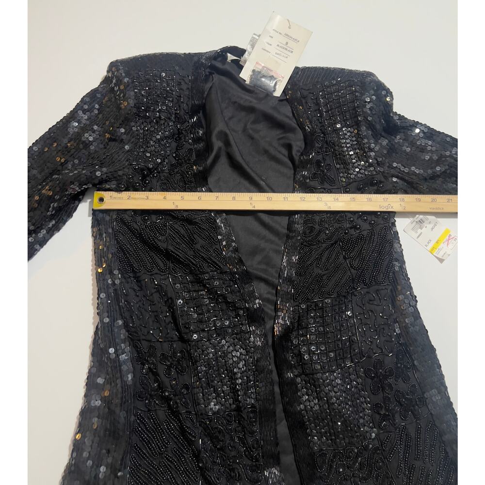 Niteline women’s 100% silk sequins beaded black blazer unknown sequins skirt - Picture 16 of 16